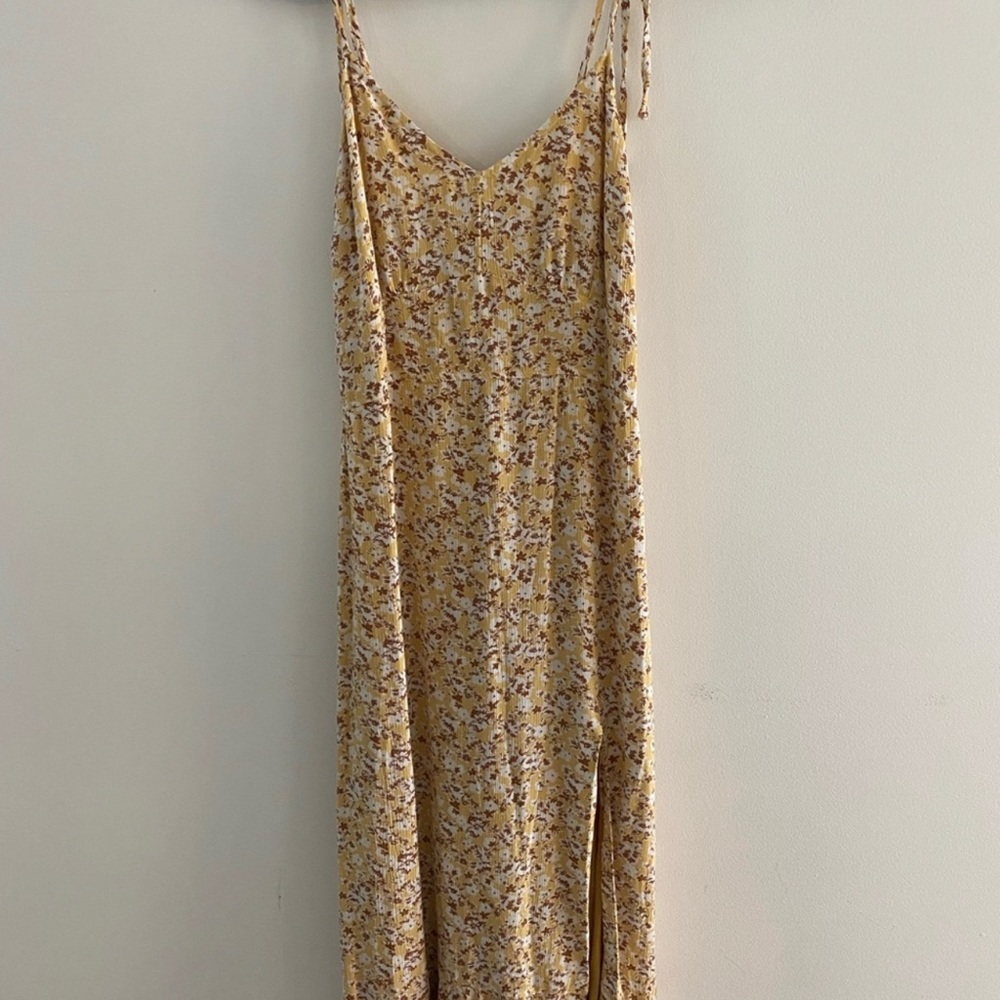 Abercrombie & Fitch Yellow Midi Dress - Petite